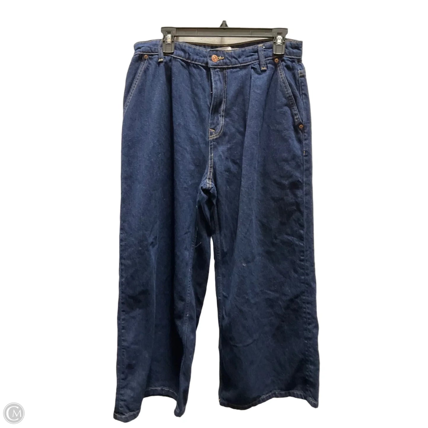 Jeans Wide Leg By Zara In Blue Denim, Size: 8