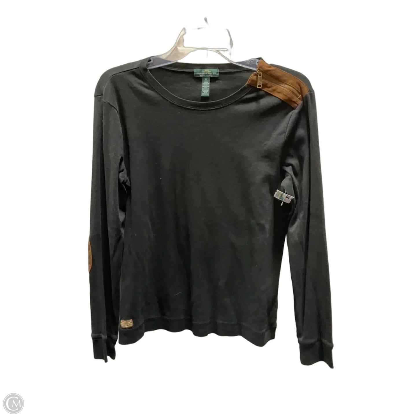 Top Long Sleeve By Lauren By Ralph Lauren In Black & Brown, Size: Xl
