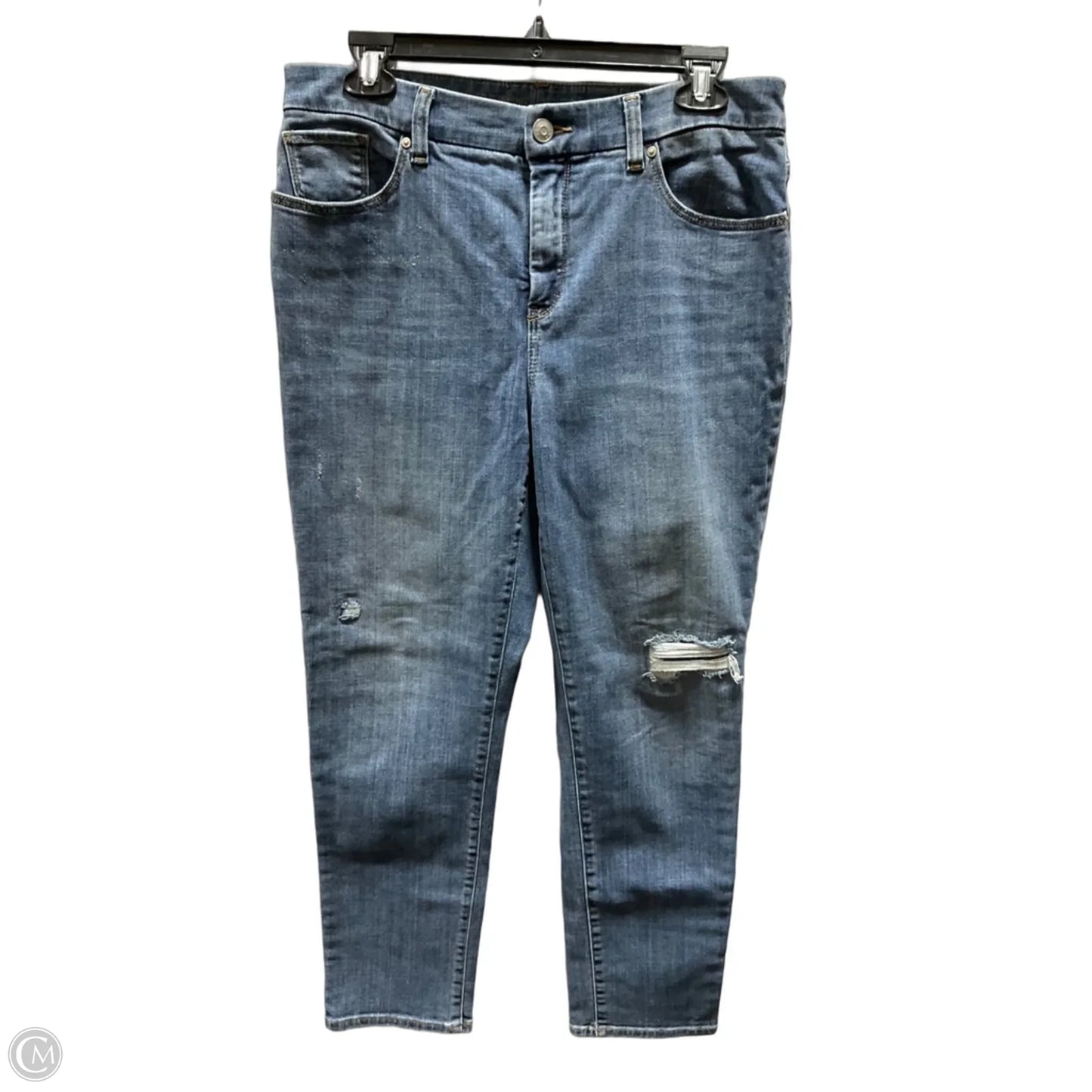 Jeans Cropped By Chicos In Blue Denim, Size: M