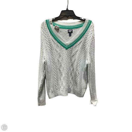 Sweater Cardigan By Alps In Blue & White, Size: Xl