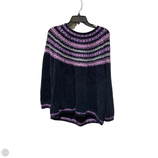 Sweater By Talbots In Blue & Purple, Size: 1x