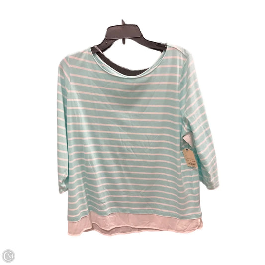 Top 3/4 Sleeve By St Johns Bay In Aqua, Size: Xl