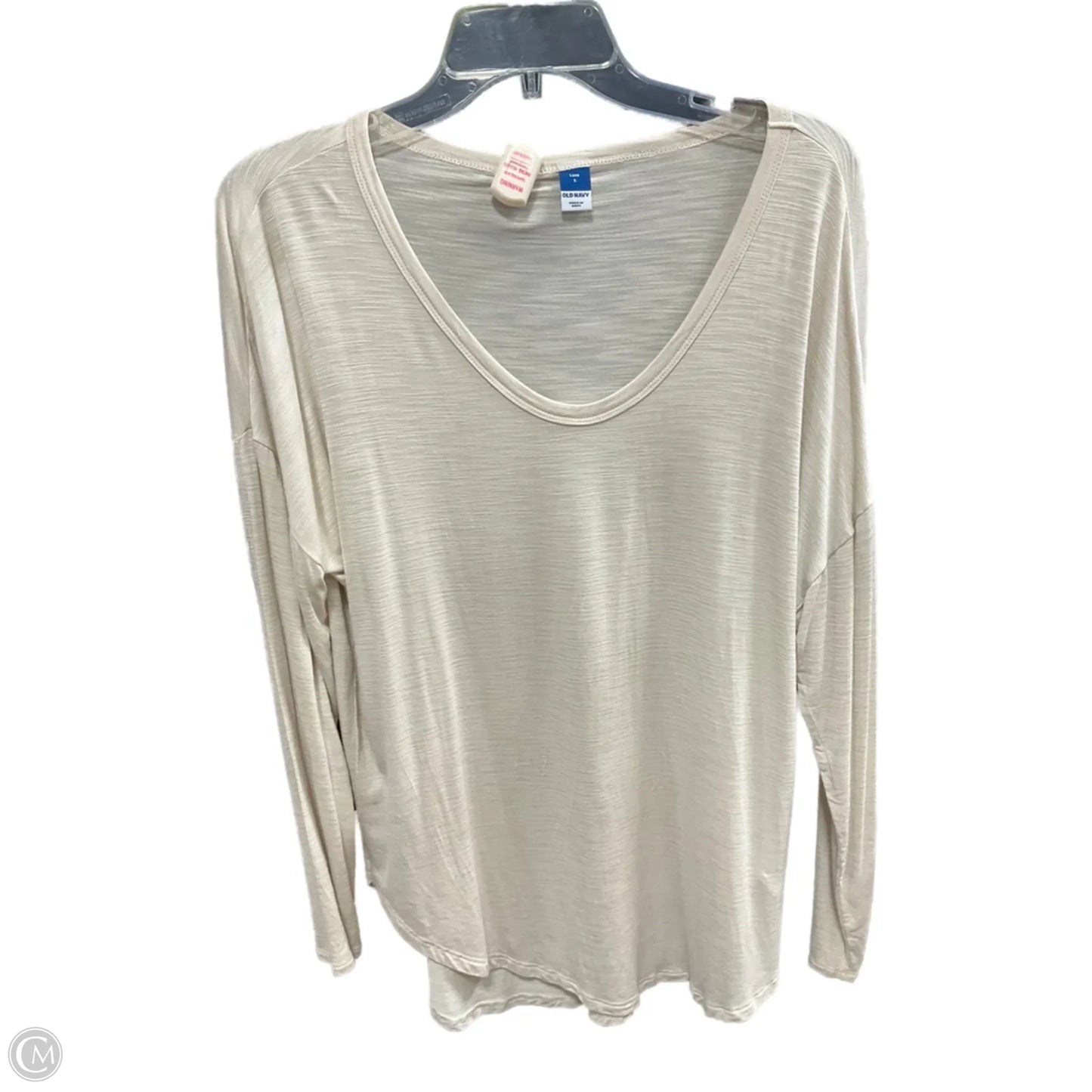 Top Long Sleeve By Old Navy In Beige, Size: S