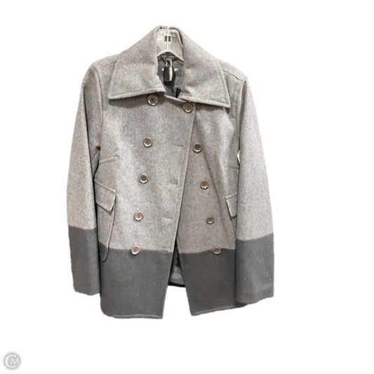 Coat Wool By Nine West Apparel In Black & Grey, Size: 6