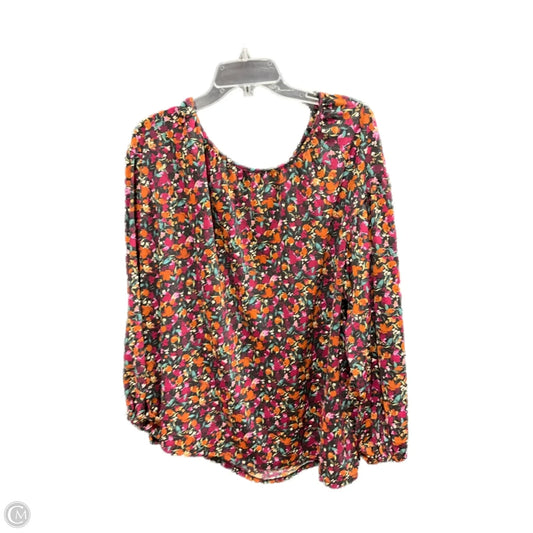 Top Long Sleeve By Ava & Viv In Floral Print, Size: 3x