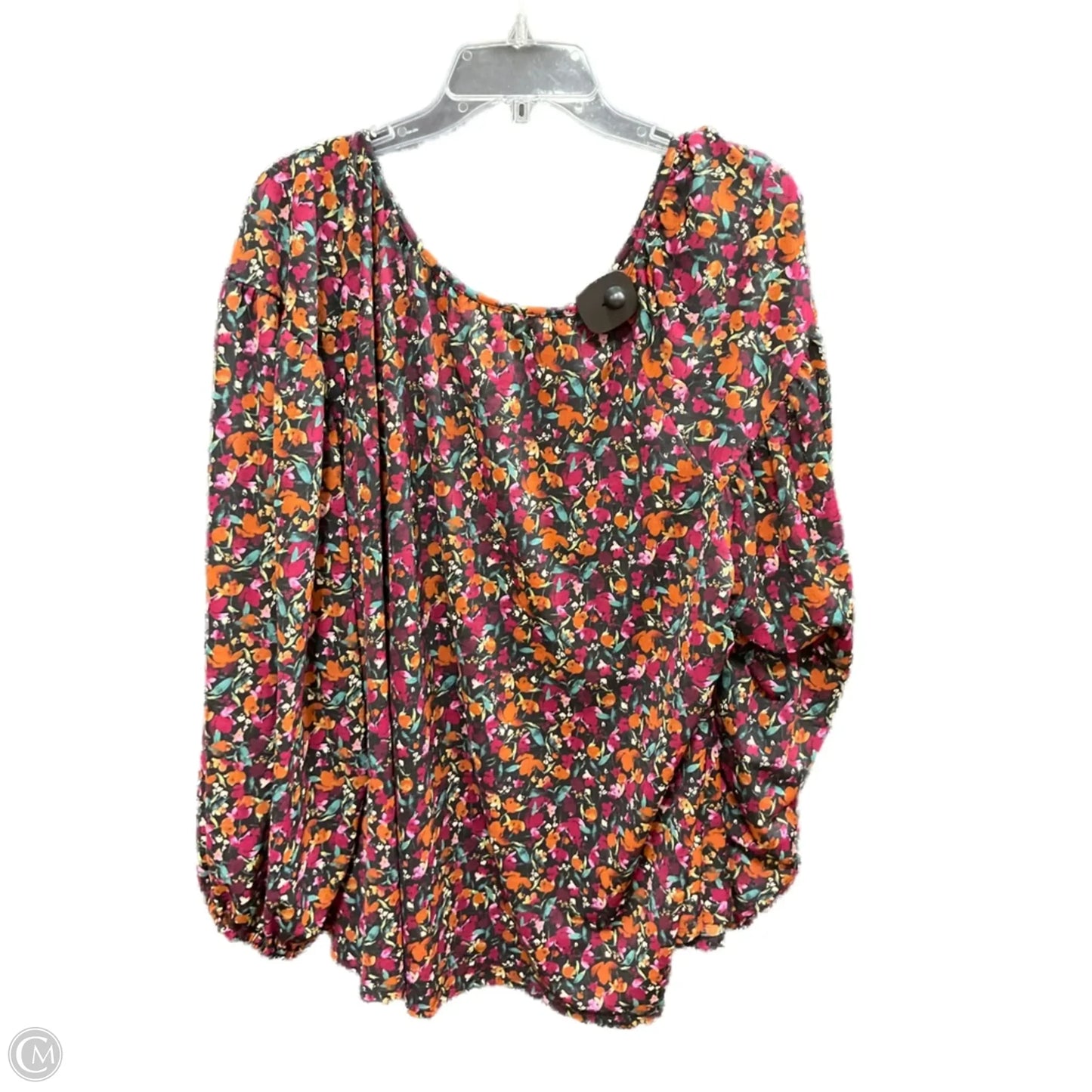 Top Long Sleeve By Ava & Viv In Floral Print, Size: 3x