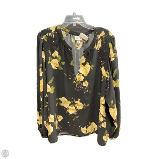Top Long Sleeve By Ava & Viv In Black & Cream, Size: 3x