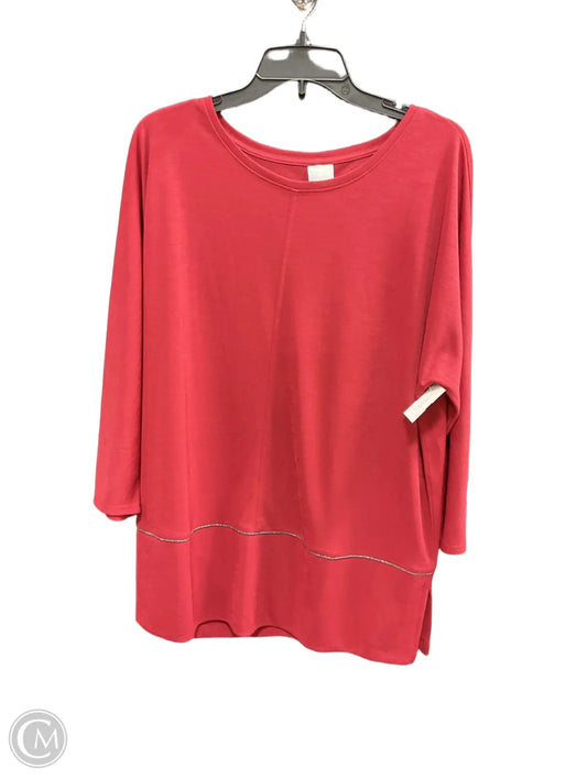 Top Long Sleeve By Chicos In Red, Size: Xl