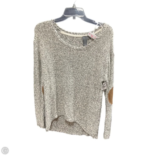 Sweater Cardigan By Quinn In Black & Cream, Size: L