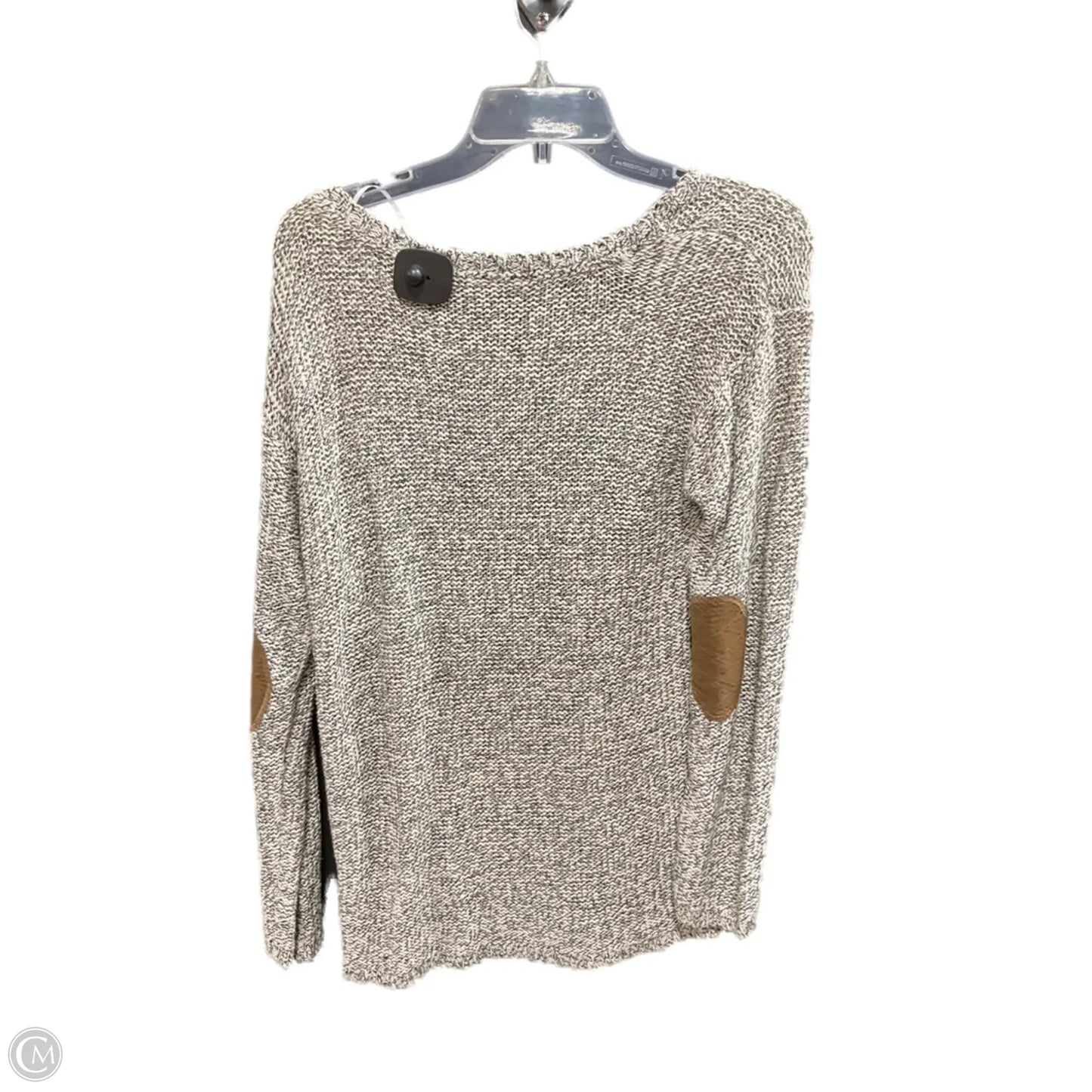 Sweater Cardigan By Quinn In Black & Cream, Size: L