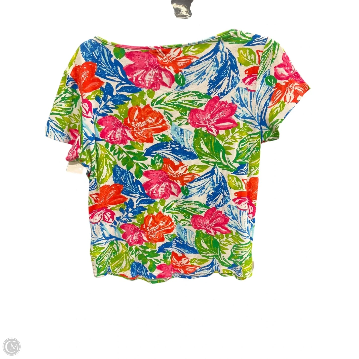 Top Short Sleeve By Anne Klein In Tropical Print, Size: M