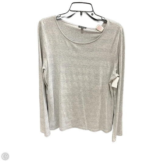 Top Long Sleeve By Talbots In Silver, Size: L