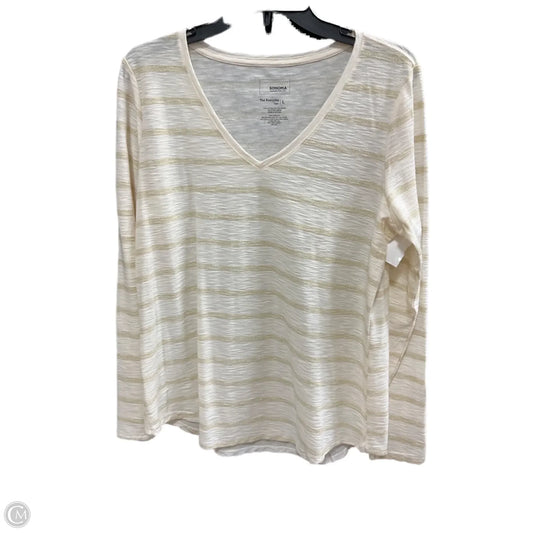 Top Long Sleeve Basic By Sonoma In Striped Pattern, Size: M