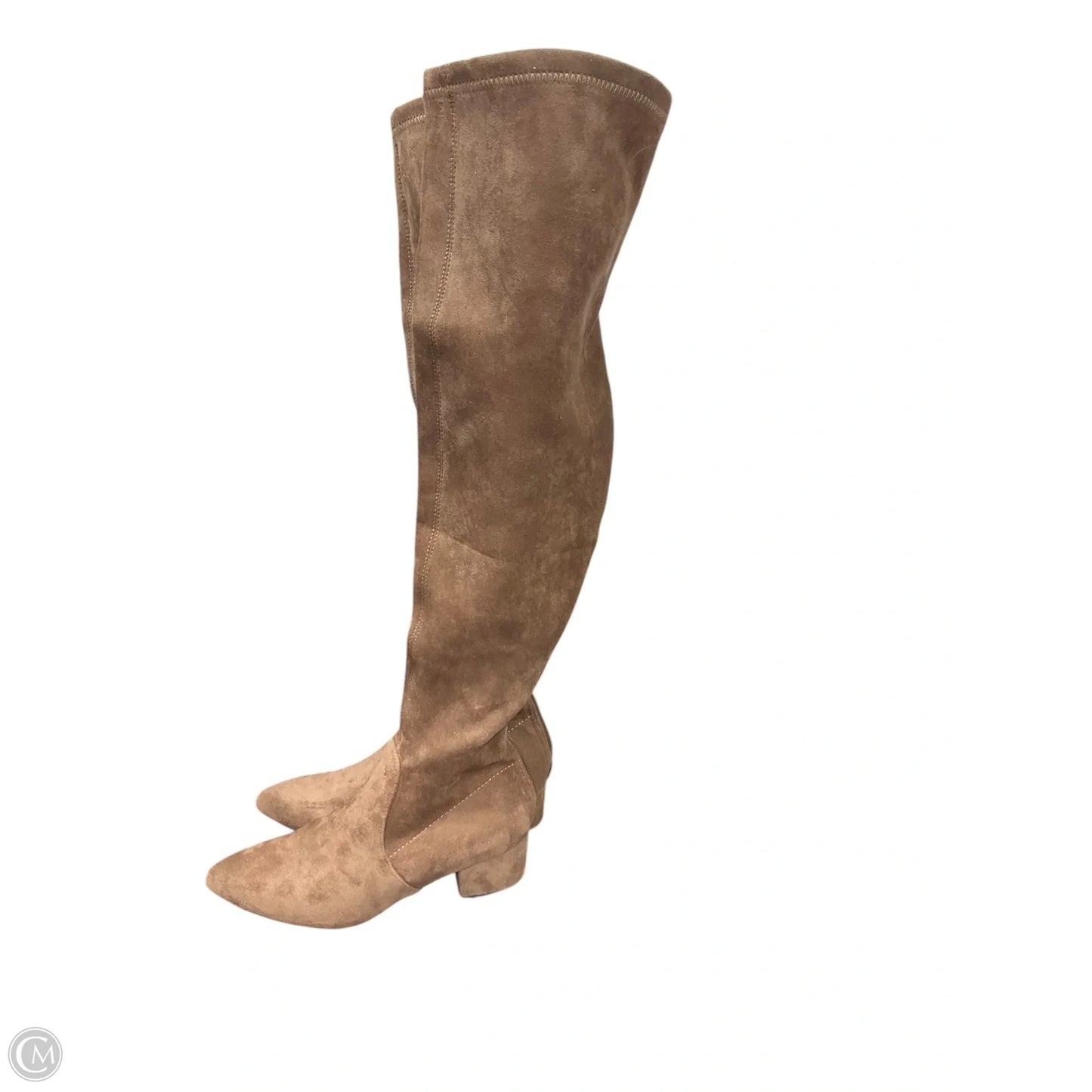 Boots Knee Heels By Clothes Mentor In Brown, Size: 9.5