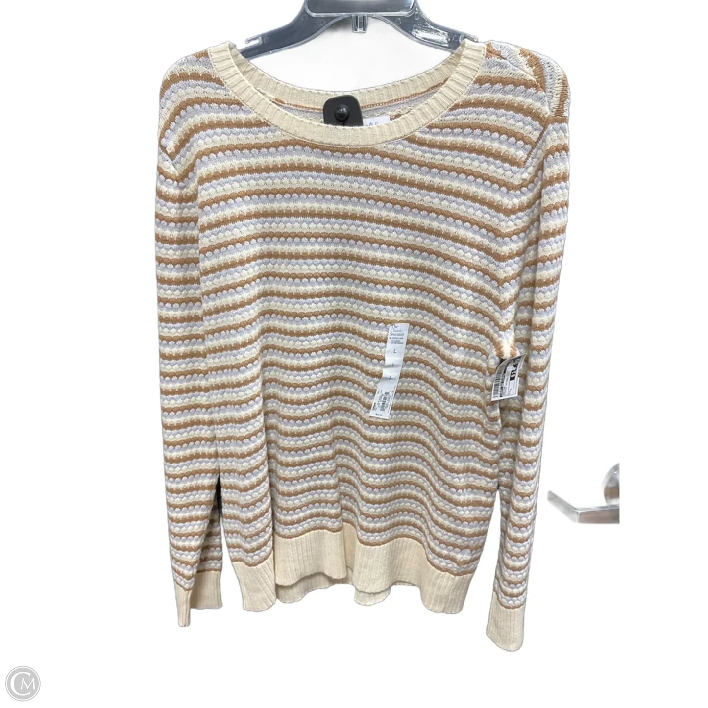 Sweater By Croft And Barrow In Striped Pattern, Size: L