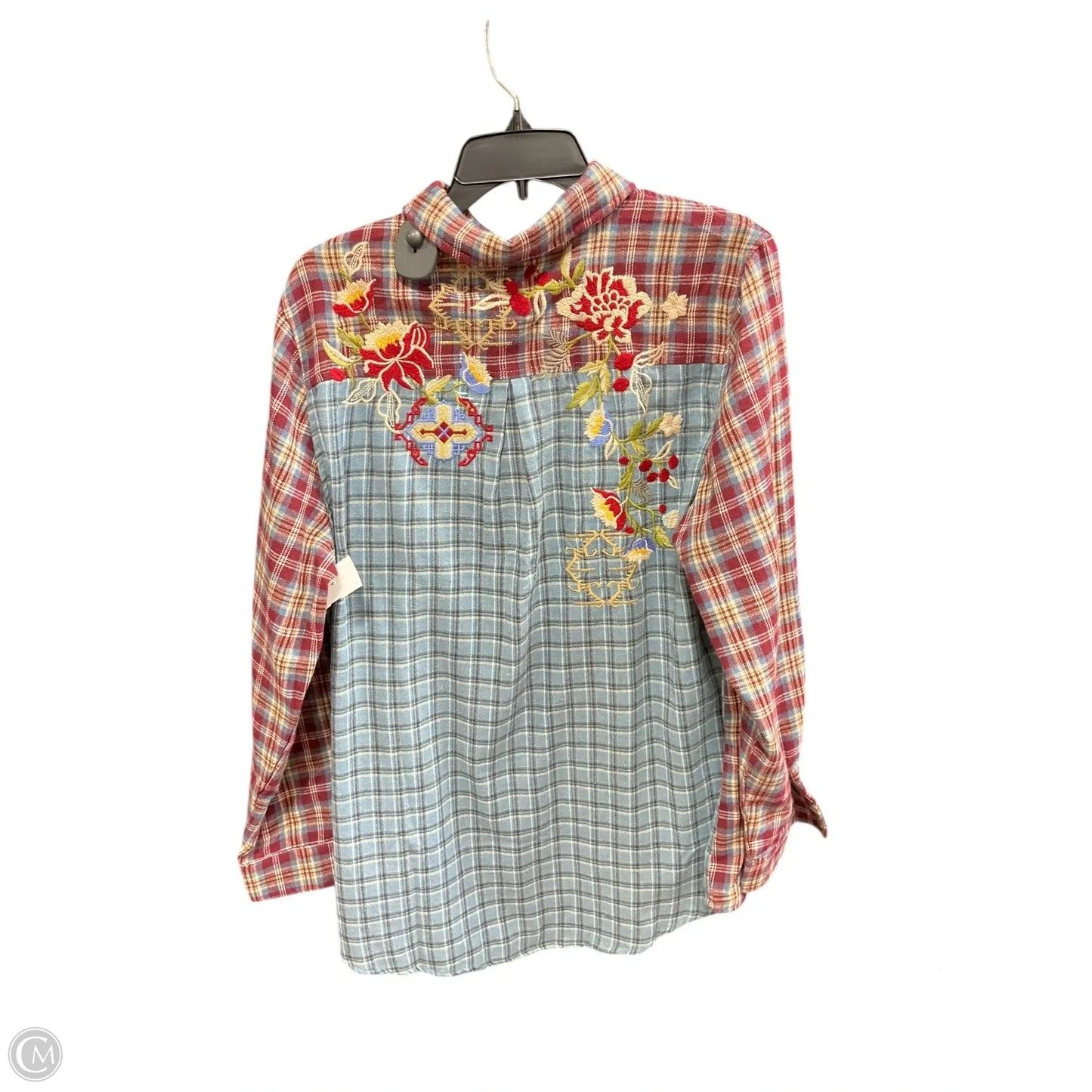 Blouse Long Sleeve By Paparazzi In Blue & Red, Size: Xl