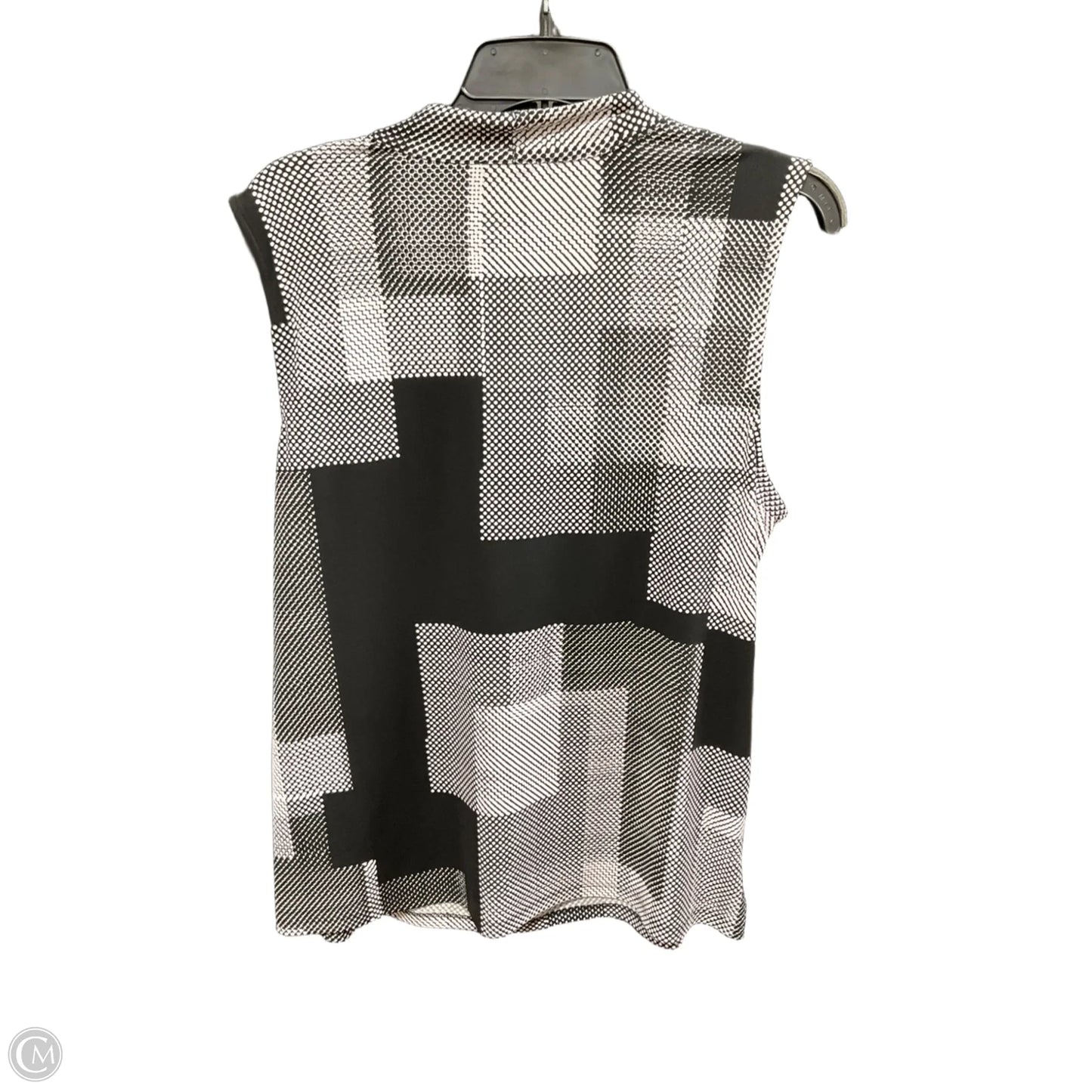 Top Short Sleeve Designer By Karl Lagerfeld In Black & White, Size: Xl