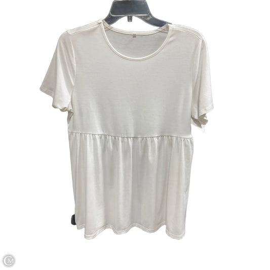 Top Short Sleeve By Clothes Mentor In White, Size: L