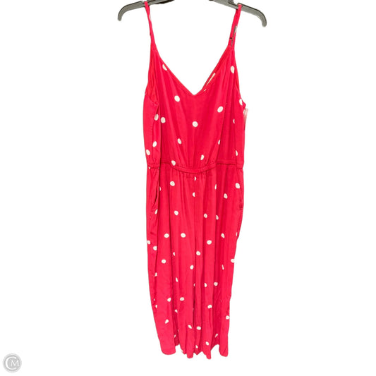 Jumpsuit By Loft In Red & White, Size: L