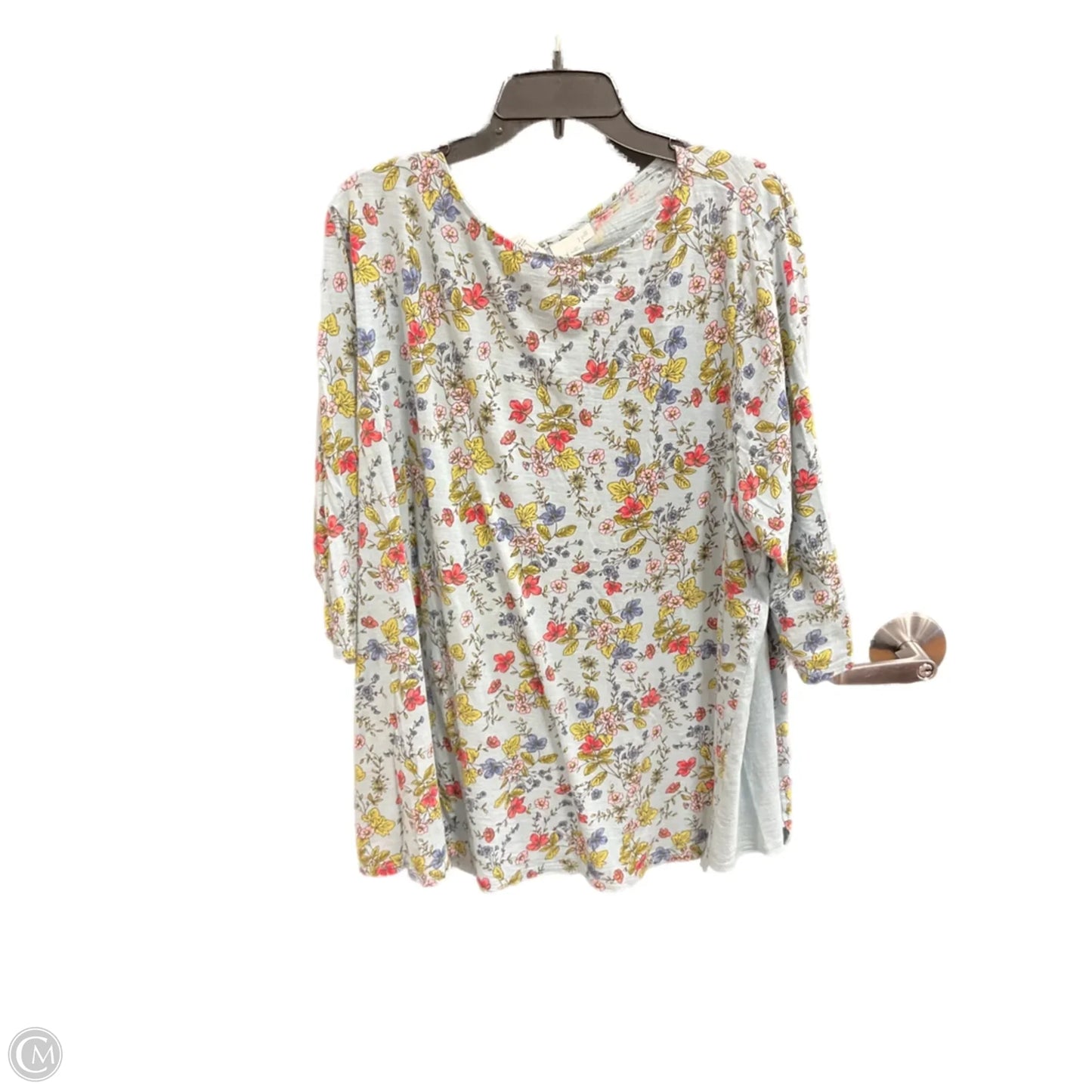 Top Short Sleeve By J. Jill In Floral Print, Size: 4x