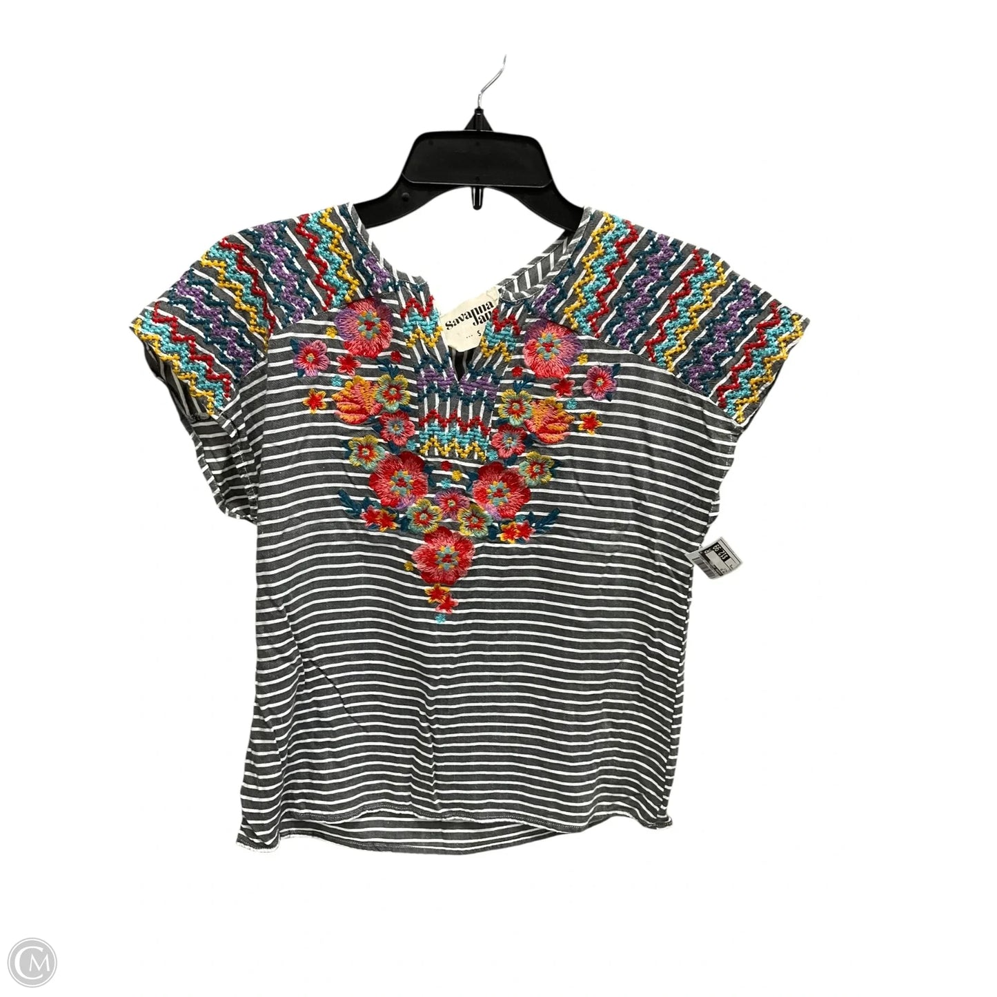 Top Short Sleeve By Savanna Jane In Multi-colored, Size: S