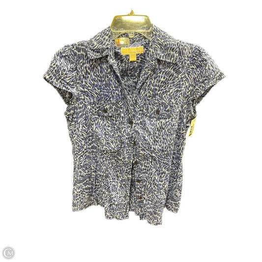 Top Short Sleeve By Michael By Michael Kors In Black & Blue, Size: 4