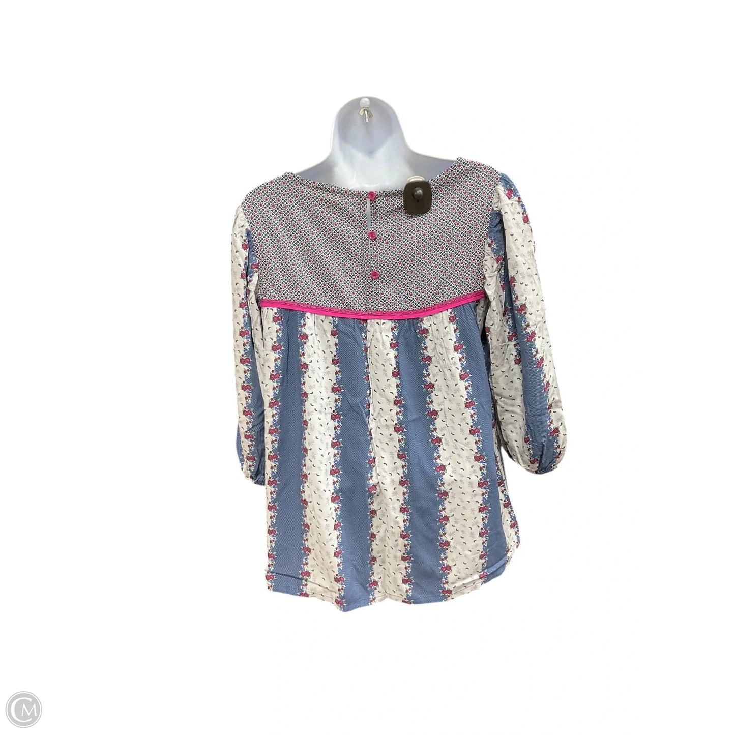 Top Long Sleeve By Matilda Jane In Blue & Pink, Size: S