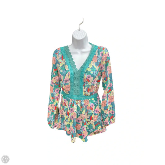 Top Long Sleeve By Matilda Jane In Green & Pink, Size: Xs