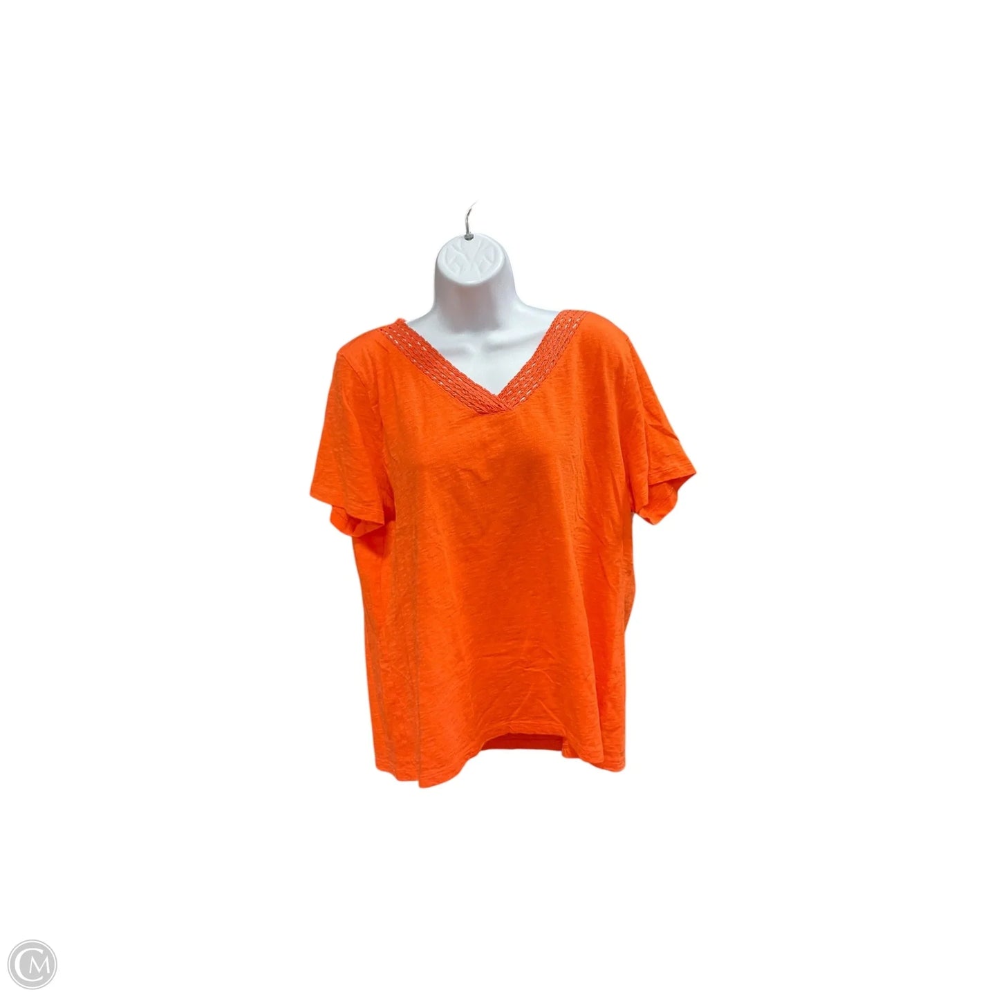 Top Short Sleeve By Talbots In Orange, Size: Xl