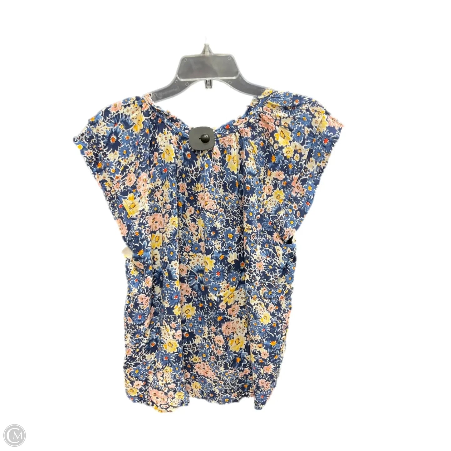Top Short Sleeve By Loft In Blue & Yellow, Size: M