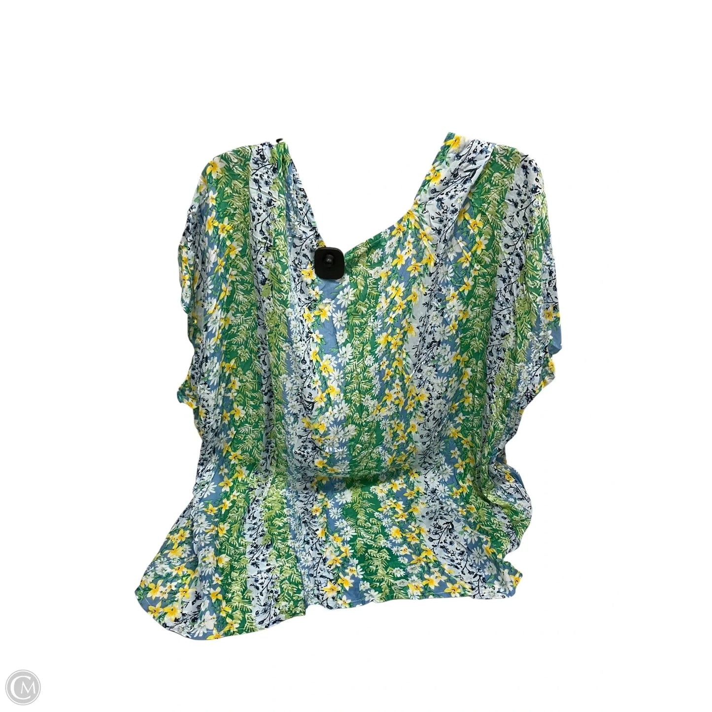 Shawl By Loft In Green & Yellow, Size: Xs
