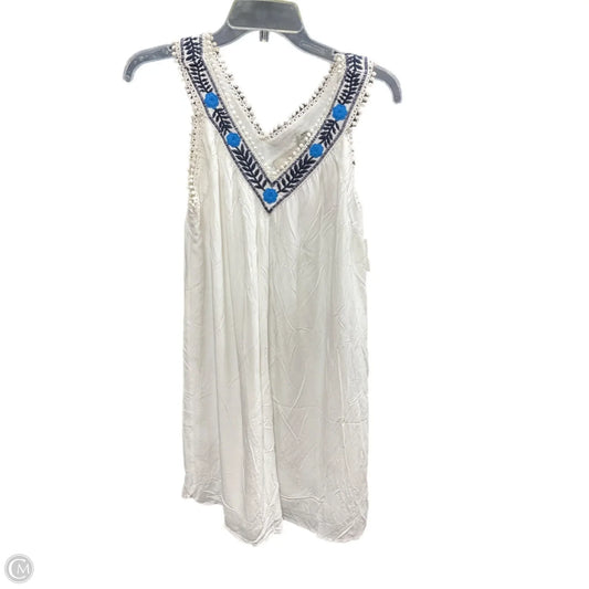 Dress Casual Midi By Loft In Blue & Cream, Size: S
