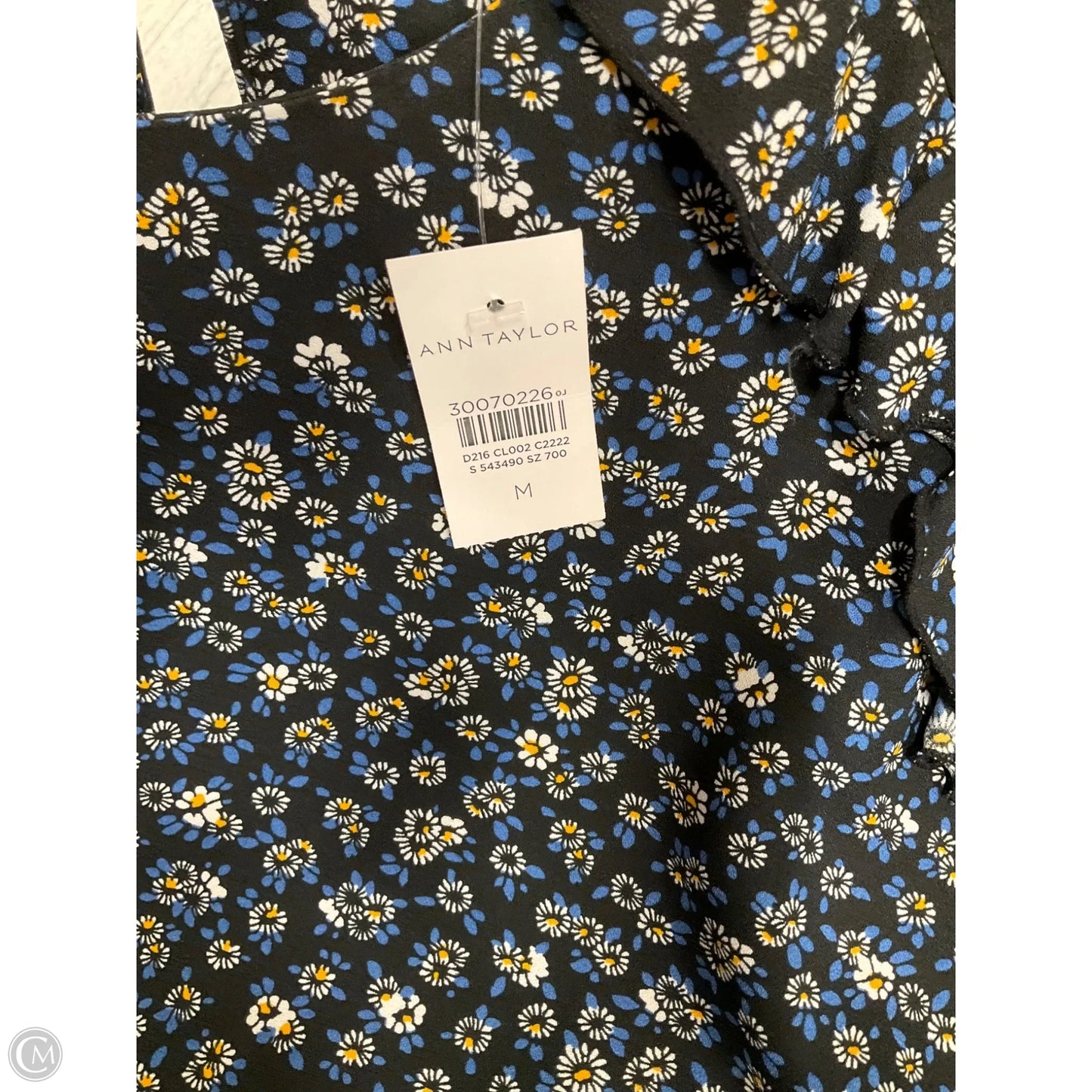 Dress Casual Midi By Ann Taylor In Black & Blue, Size: M