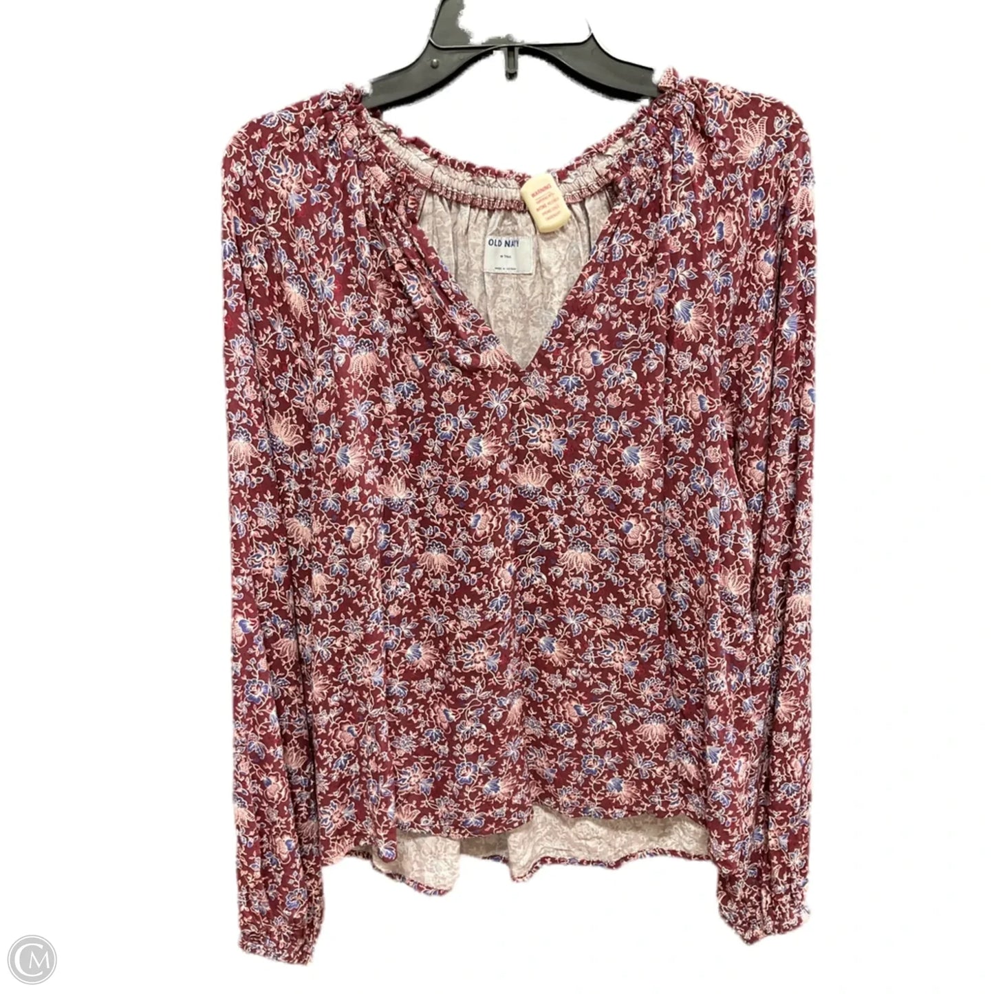 Top Long Sleeve By Old Navy In Blue & Red, Size: M