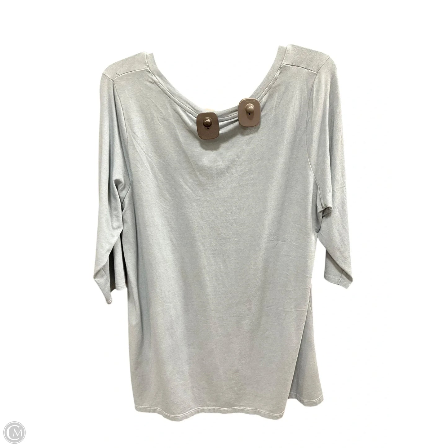 Top 3/4 Sleeve By T Tahari In Aqua, Size: 1x