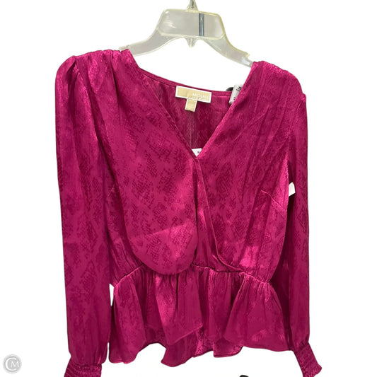 Top Long Sleeve By Michael By Michael Kors In Pink, Size: M