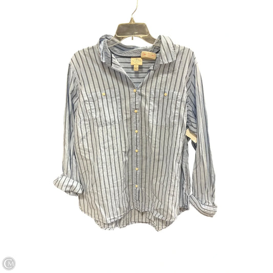 Blouse 3/4 Sleeve By St Johns Bay In Blue, Size: 1x