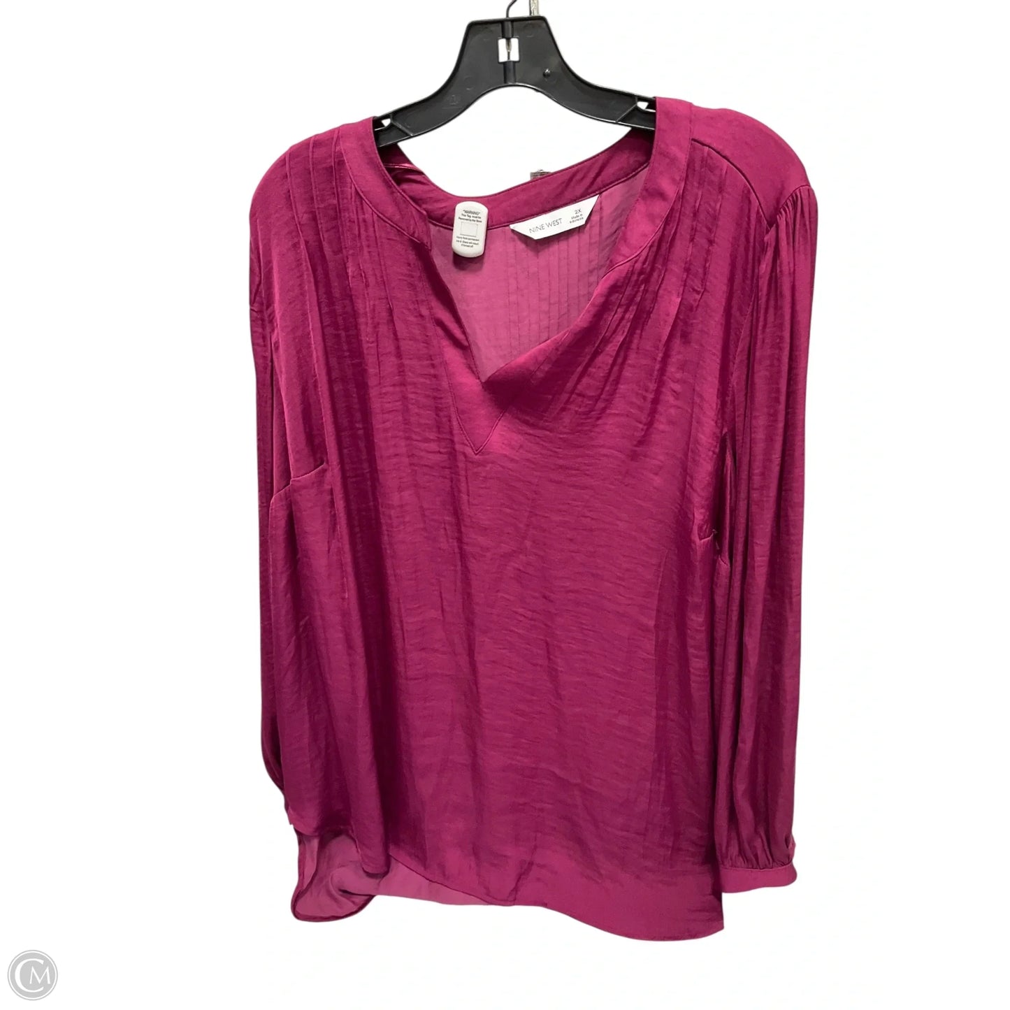 Top 3/4 Sleeve By Nine West Apparel In Purple, Size: 2x