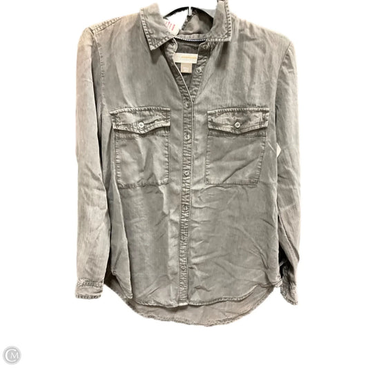 Blouse Long Sleeve By Pilcro In Grey, Size: S