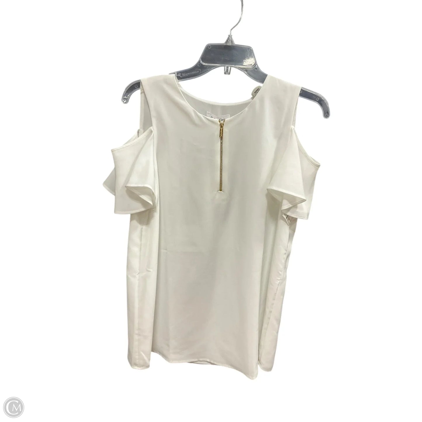 Top Short Sleeve By Calvin Klein In White, Size: M
