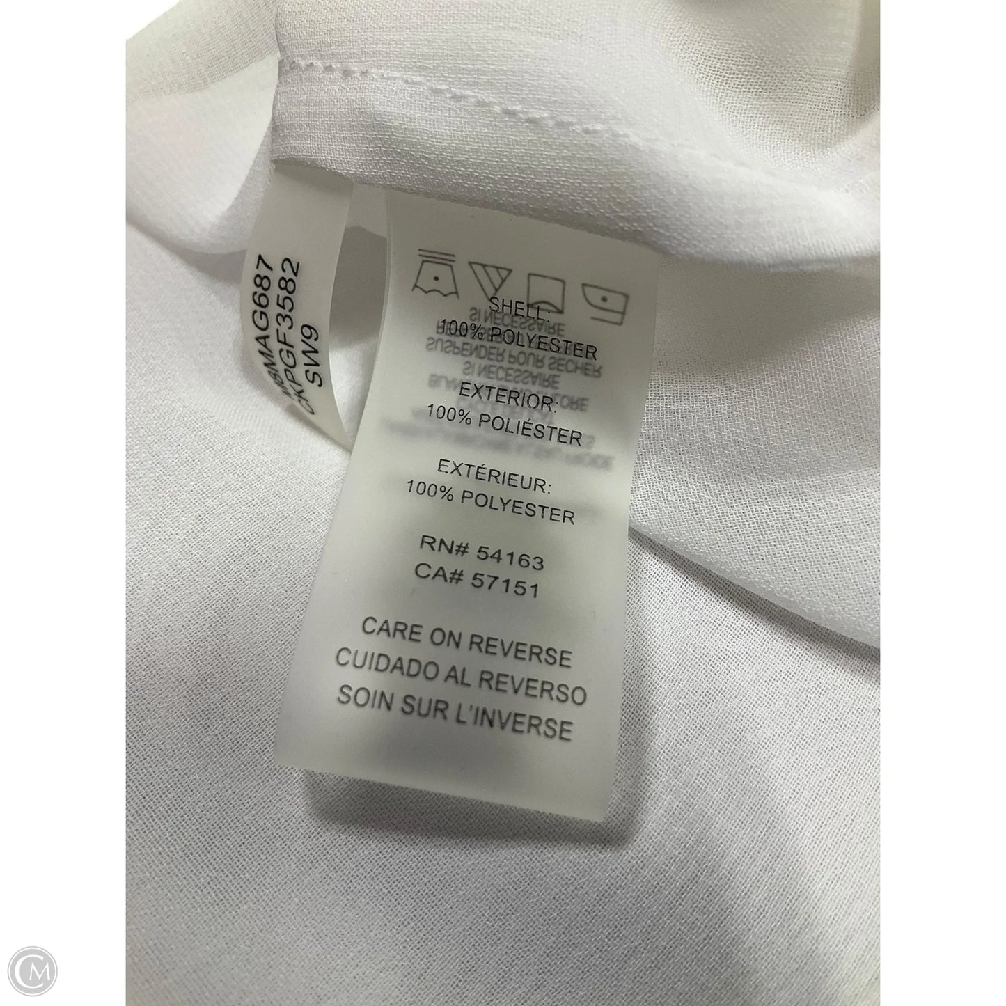 Top Short Sleeve By Calvin Klein In White, Size: M