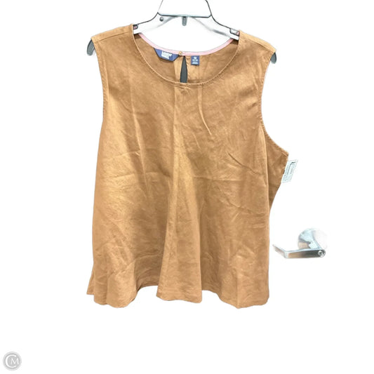 Top Sleeveless By Lands End In Brown, Size: 1x
