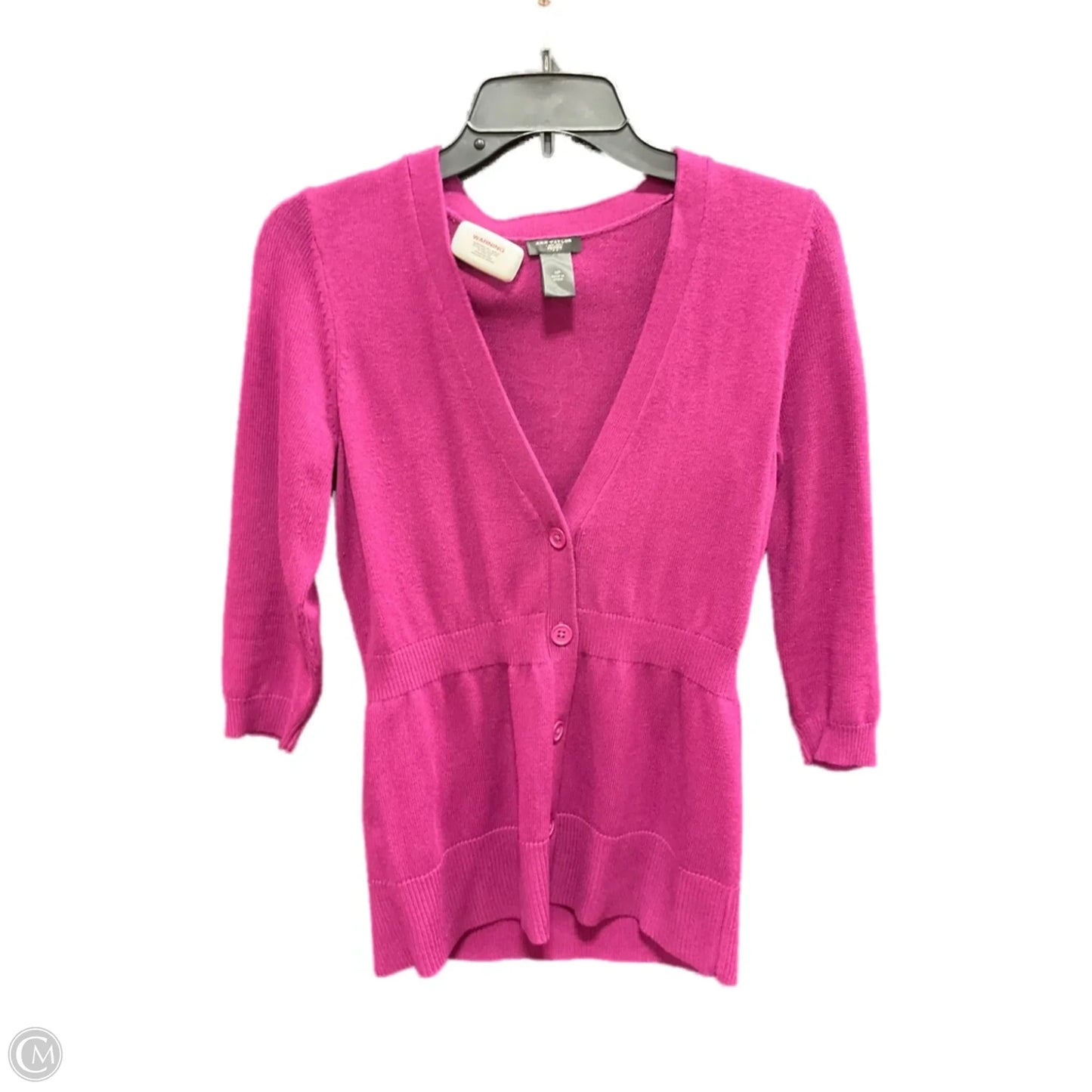 Sweater Cardigan By Ann Taylor In Purple, Size: M