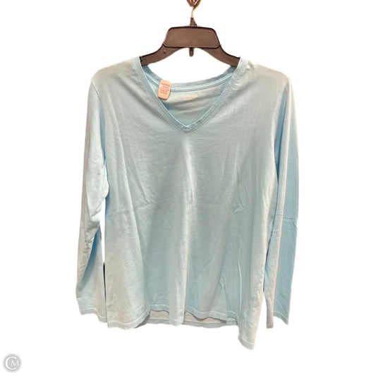 Top Long Sleeve By Lands End In Aqua, Size: L