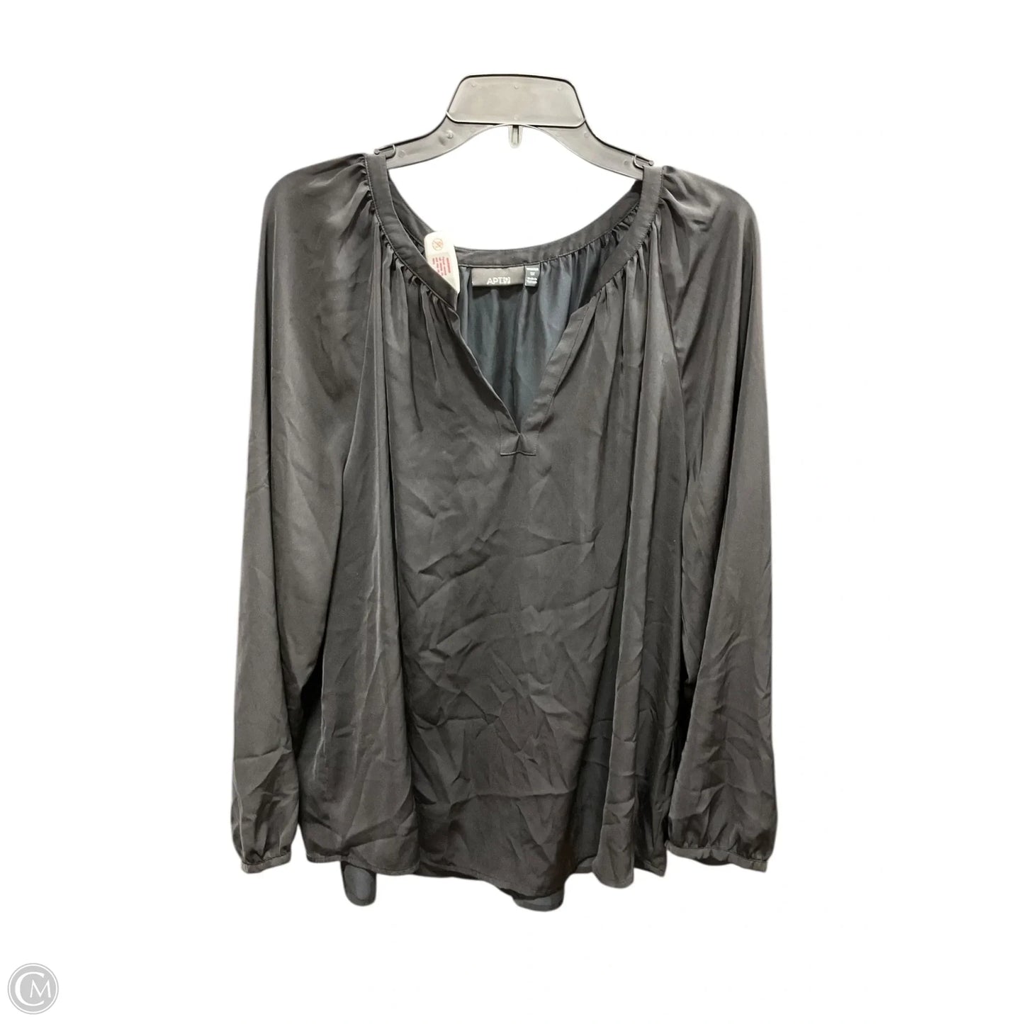 Top Long Sleeve By Apt 9 In Black, Size: 1x