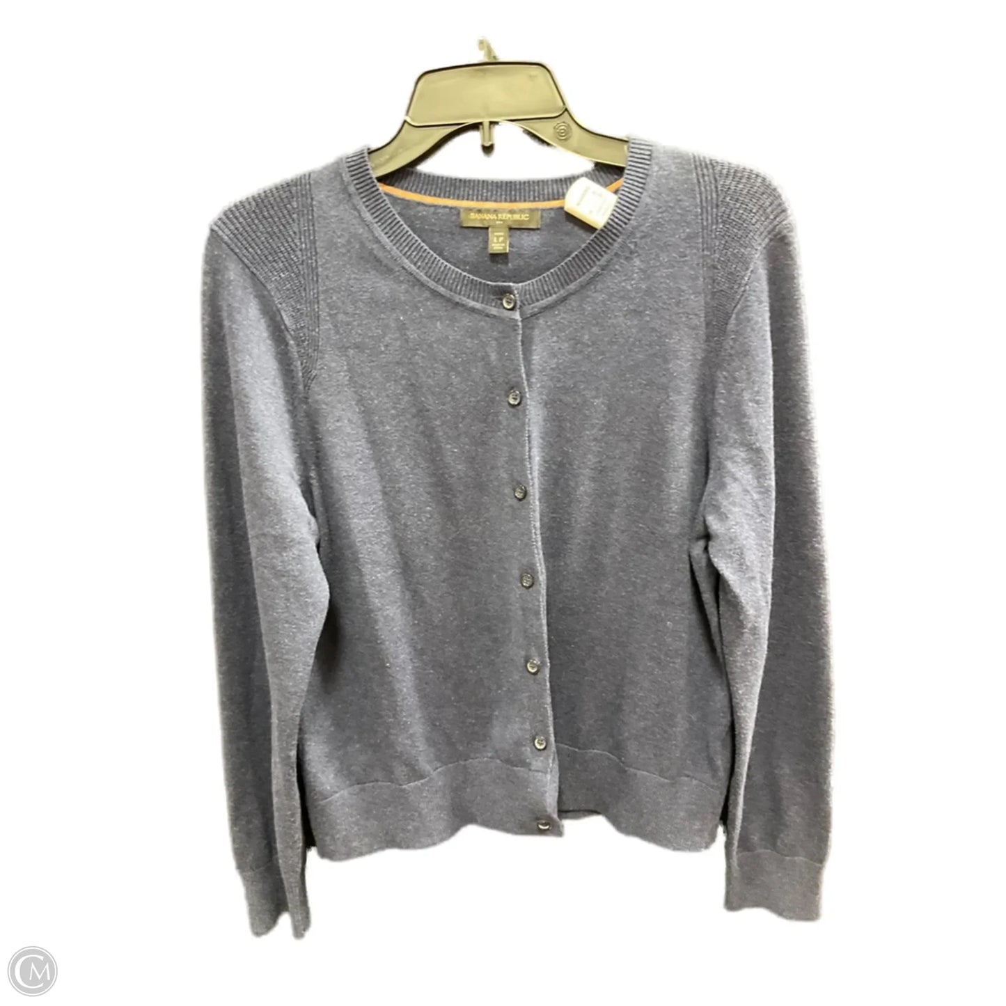 Sweater Cardigan By Banana Republic In Blue, Size: L