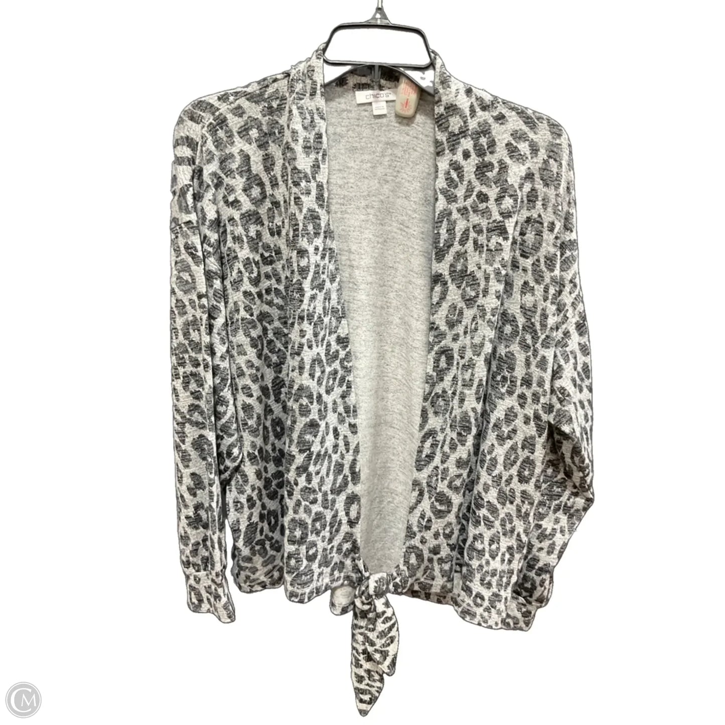 Sweater Cardigan By Chicos In Grey, Size: L