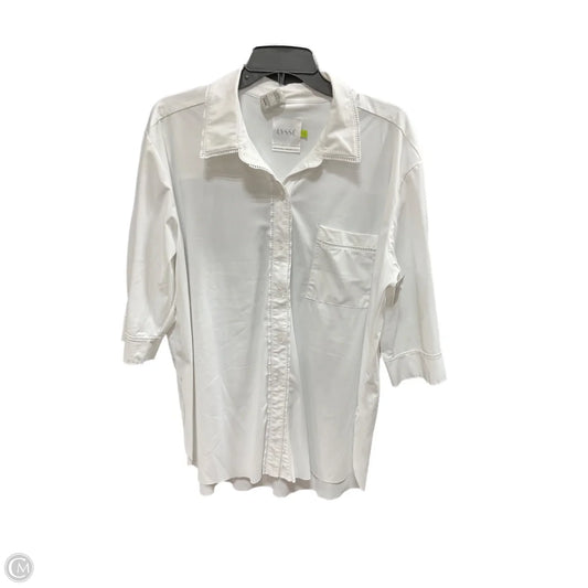 Blouse Long Sleeve By Lysse In White, Size: Xl