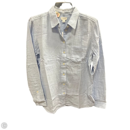 Blouse Long Sleeve By J. Crew In Blue, Size: S