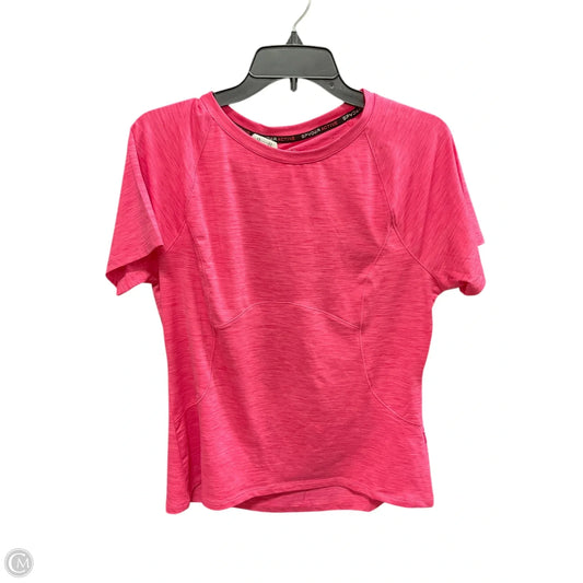 Athletic Top Short Sleeve By Spyder In Pink, Size: L